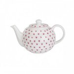 ROY KIRKHAM FINE BONE CHINA | PINK HEARTS SIX CUP TEAPOT